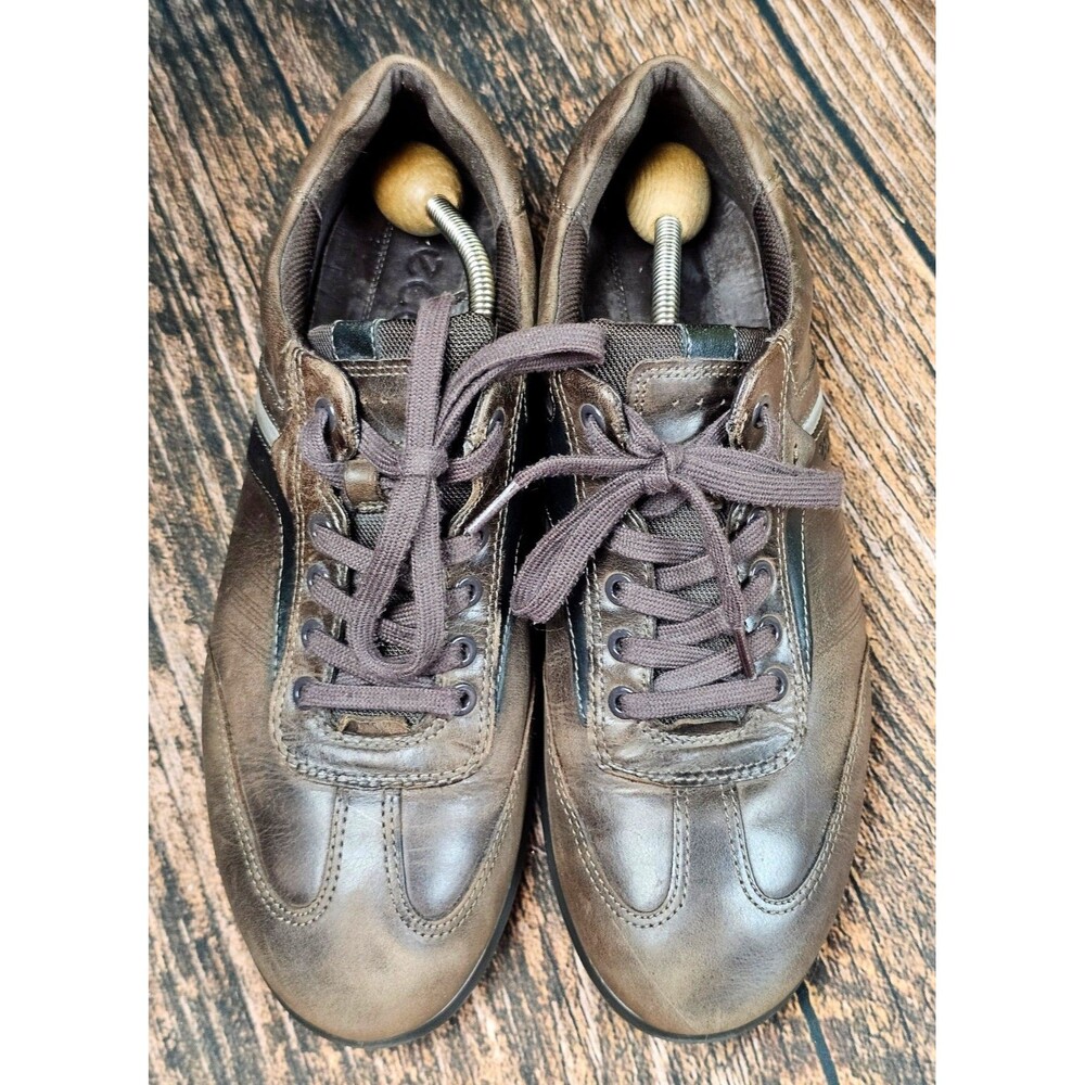 Ecco Fenn Tie Genuine Leather Lace Up Oxford Shoes Brown Black Mens 44/10-10.5 - Picture 6 of 12